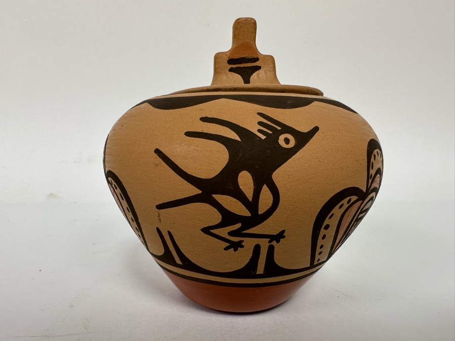 Ruby Panana Zia Native American Pot With Lid 4.5W X 4.5H [CA] [Photo 9]