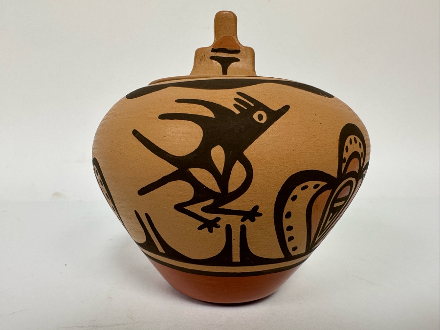 Ruby Panana Zia Native American Pot With Lid 4.5W X 4.5H [CA] [Photo 2]