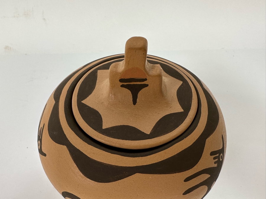 Ruby Panana Zia Native American Pot With Lid 4.5W X 4.5H [CA] [Photo 8]
