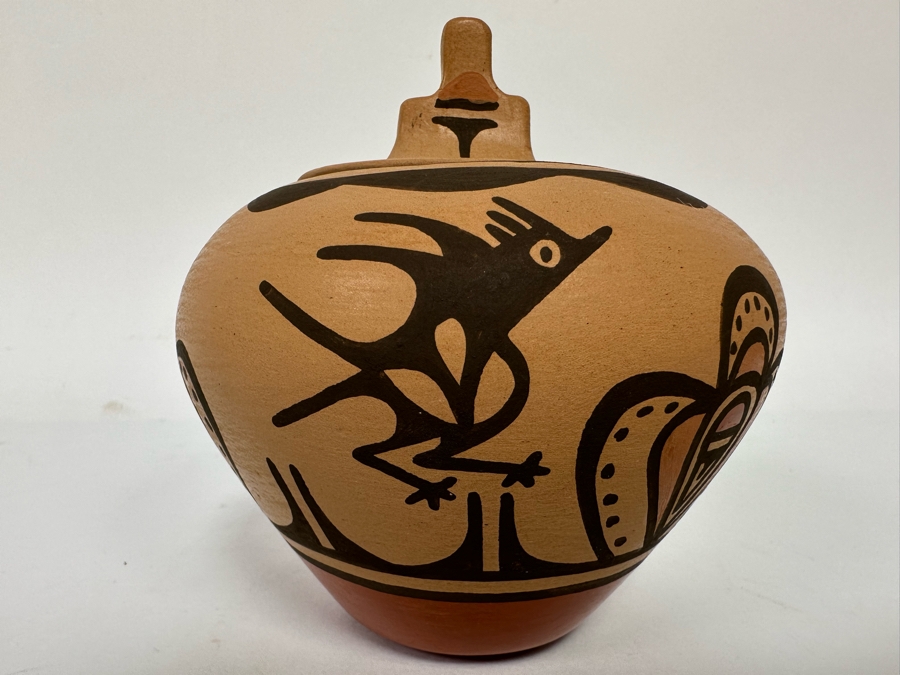 Ruby Panana Zia Native American Pot With Lid 4.5W X 4.5H [CA] [Photo 3]