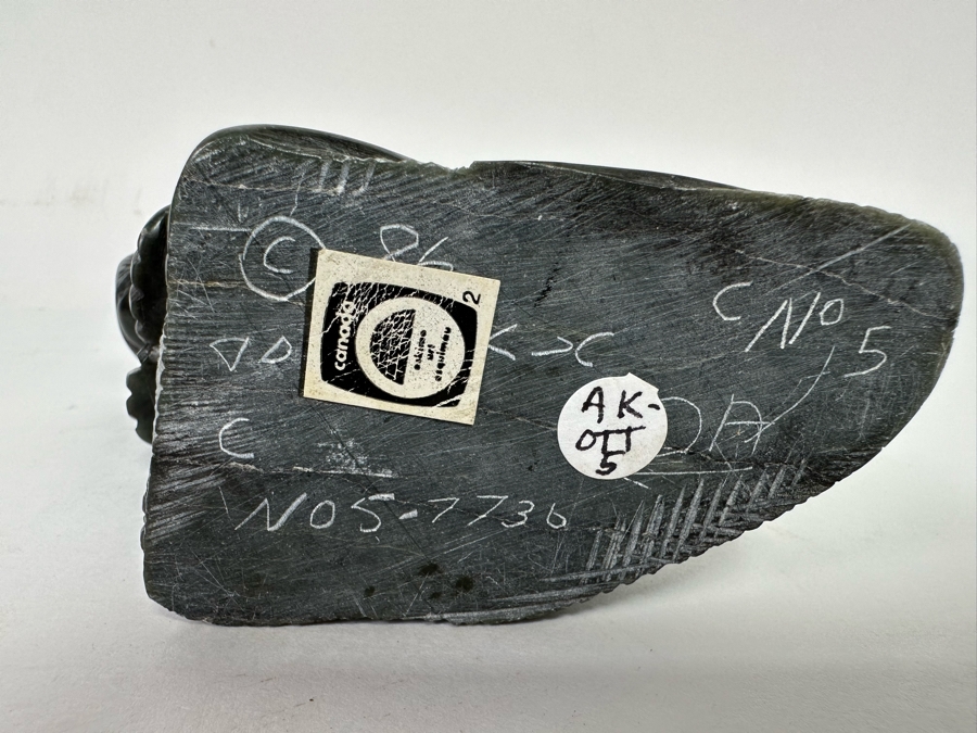 Signed Inuit Carved Stone Figurine Of Standing Otter 5W X 2D X 4H [CA] [Photo 9]