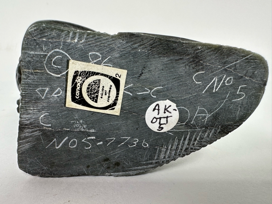 Signed Inuit Carved Stone Figurine Of Standing Otter 5W X 2D X 4H [CA] [Photo 10]