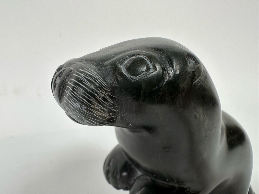 Signed Inuit Carved Stone Figurine Of Standing Otter 5W X 2D X 4H [CA] [Photo 8]