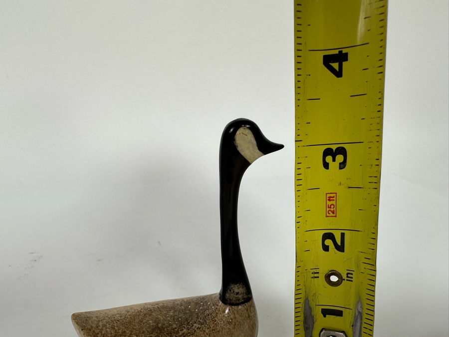 Chris Aningayou Carved Bone Canadian Goose Figurine Signed Aningayou 2.5W X 3.25H [CA] [Photo 10]