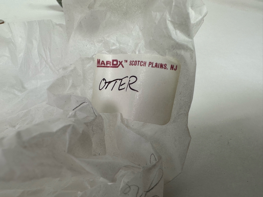 Signed Carved Stone Otter Figurine 4.5W X 1.75D X 2H [CA] [Photo 13]