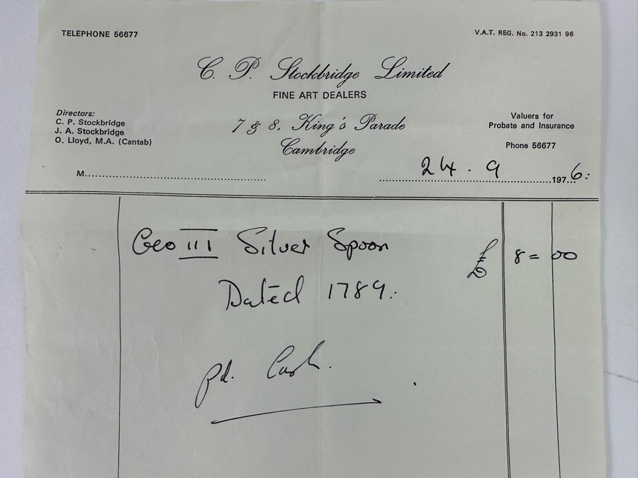 Antique 1789 George III Sterling Silver English Hallmarked Spoon By Thomas Ollivant [CA] [Photo 6]