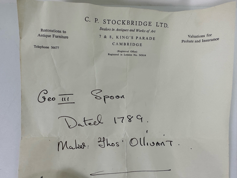 Antique 1789 George III Sterling Silver English Hallmarked Spoon By Thomas Ollivant [CA] [Photo 5]