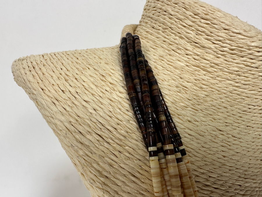 Multi-Strand Native American Beaded 30' Necklace With Turquoise And Coral Beads [CA] [Photo 6]