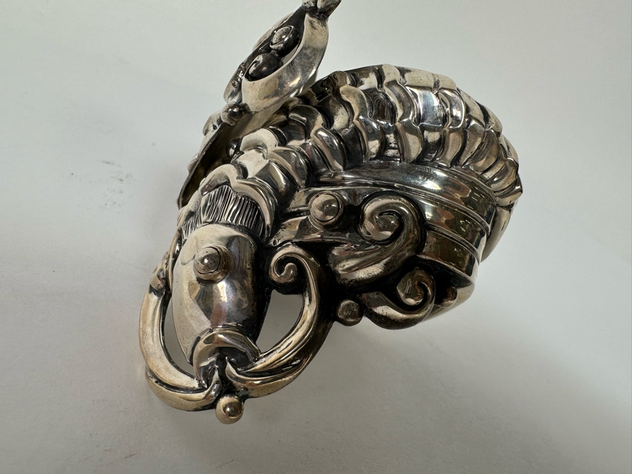 Margot De Taxco Sterling Silver Mexican Repousse Statement Bracelet Fish Design 104.2g [CA] [Photo 9]