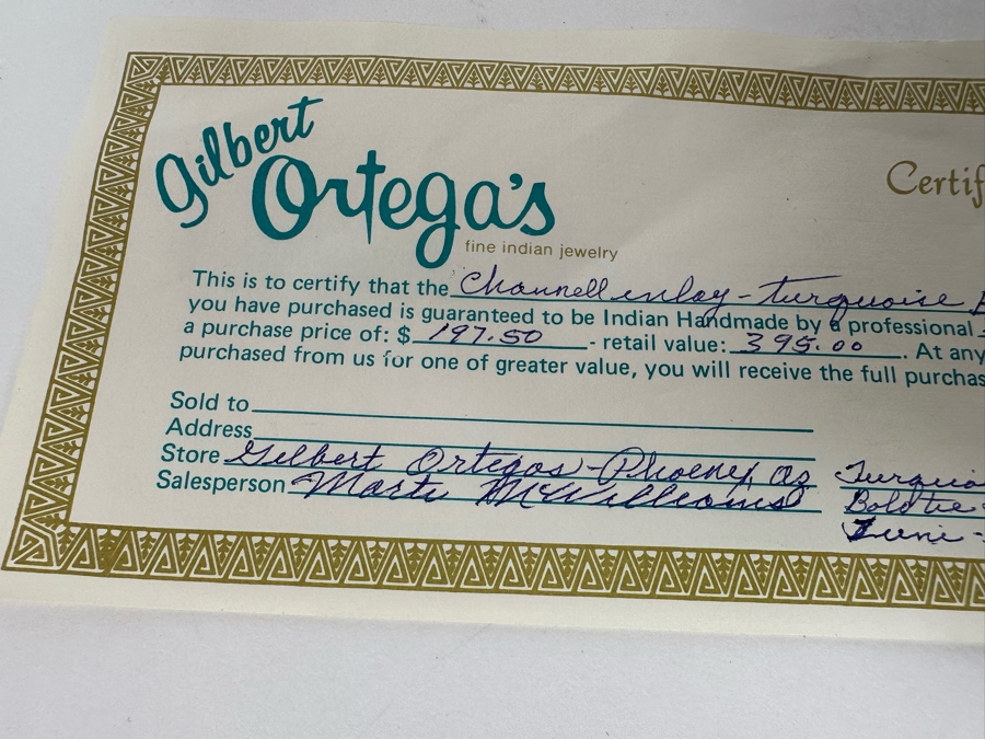 Channel Inlay Turquoise Bolo Tie & Matching Belt Buckle Zuni Native American Signed STM [CA] [Photo 11]