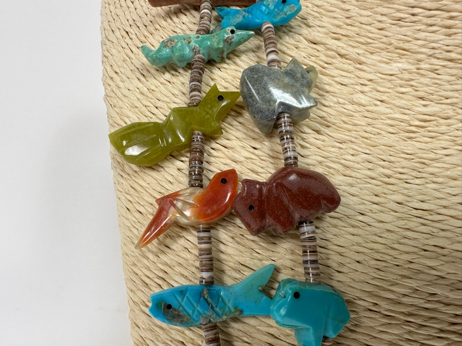 Native American Carved Stone Fetish Multi-Strand 24' Necklace [CA] [Photo 8]