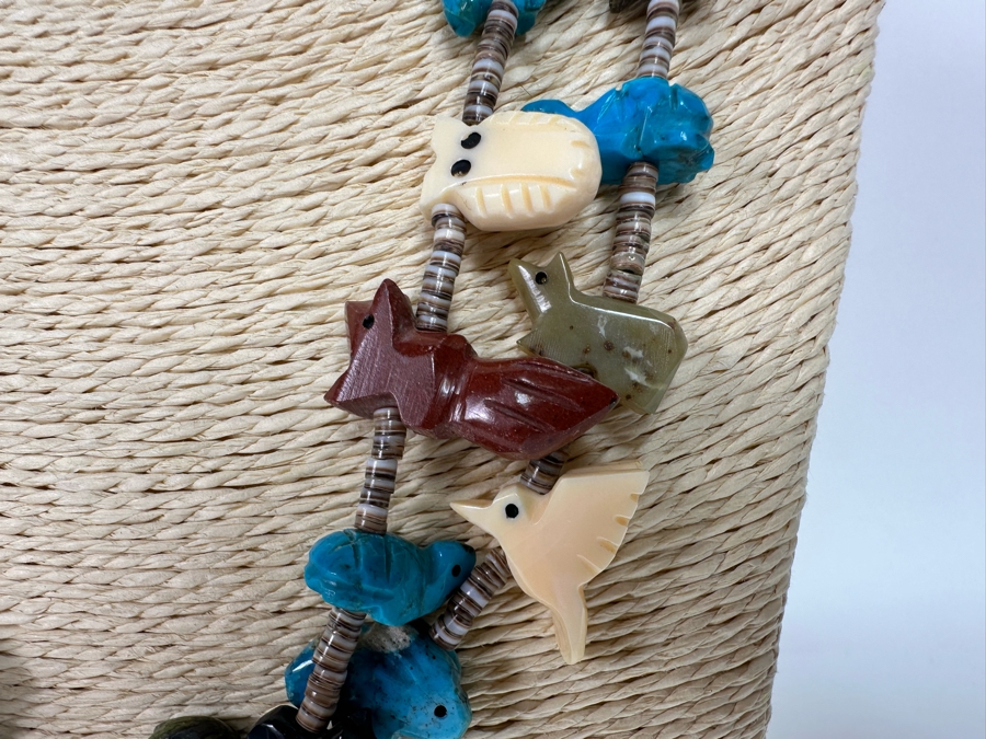 Native American Carved Stone Fetish Multi-Strand 24' Necklace [CA] [Photo 12]