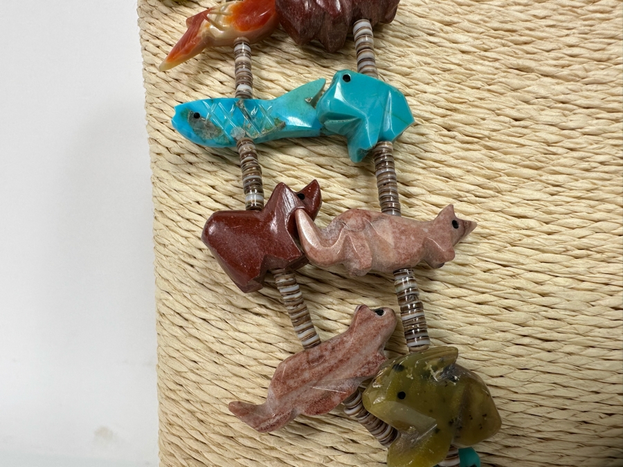 Native American Carved Stone Fetish Multi-Strand 24' Necklace [CA] [Photo 7]