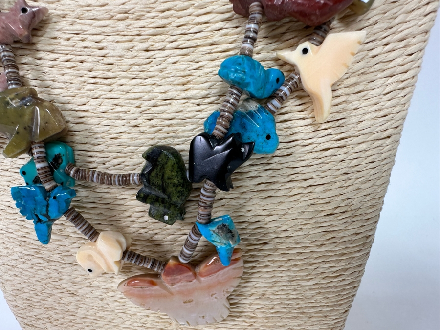 Native American Carved Stone Fetish Multi-Strand 24' Necklace [CA] [Photo 13]