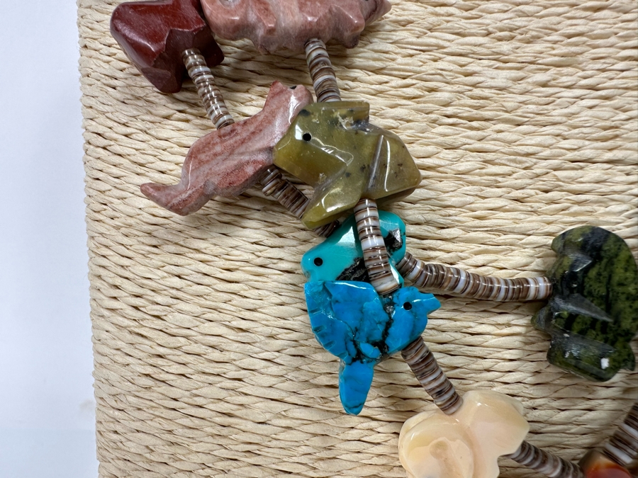 Native American Carved Stone Fetish Multi-Strand 24' Necklace [CA] [Photo 6]