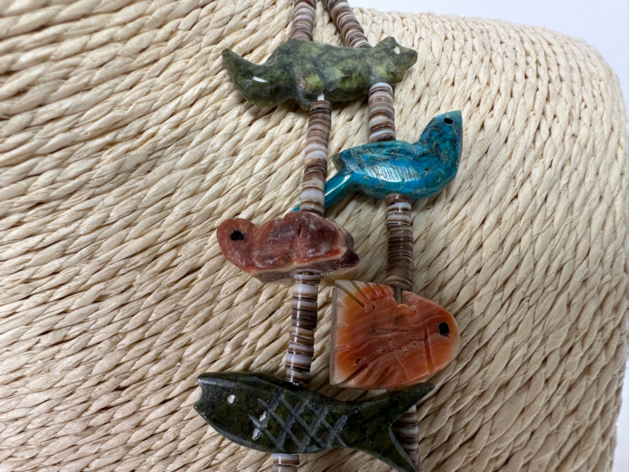 Native American Carved Stone Fetish Multi-Strand 24' Necklace [CA] [Photo 10]