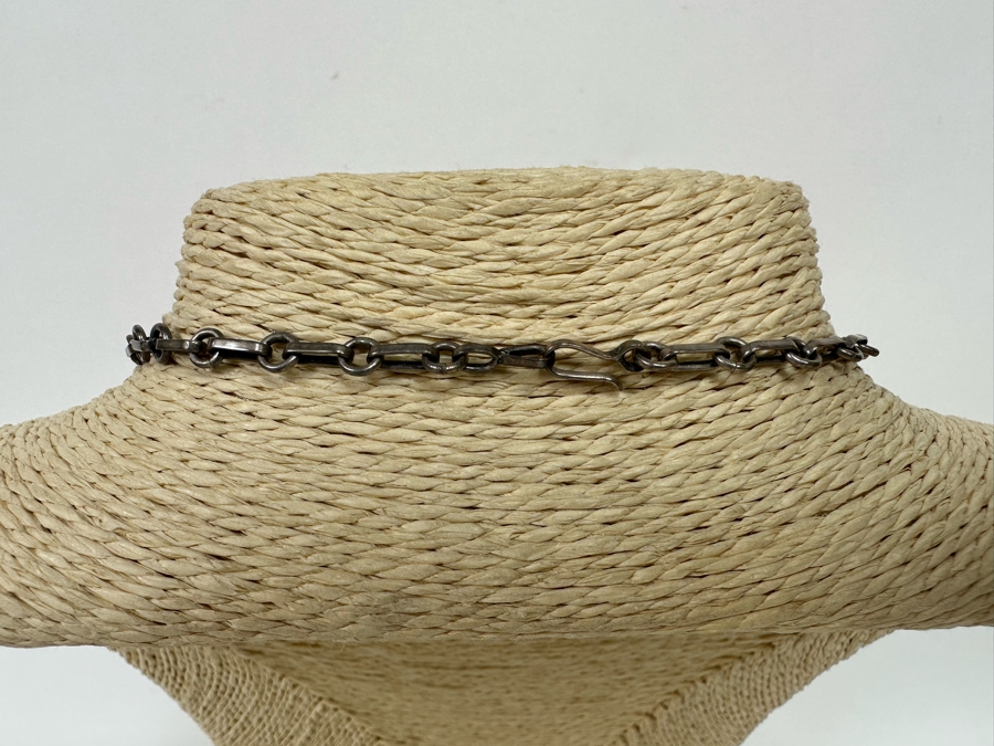 Stunning Native American Sterling Silver With Polished Stones 16' Necklace Signed 41.9g [CA] [Photo 9]