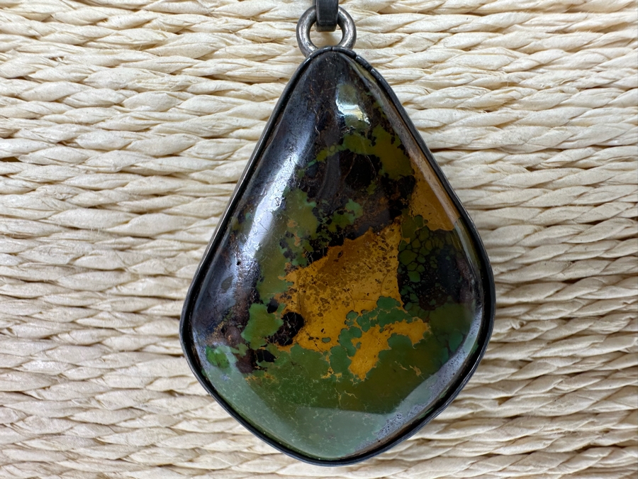 Stunning Native American Sterling Silver With Polished Stones 16' Necklace Signed 41.9g [CA] [Photo 5]