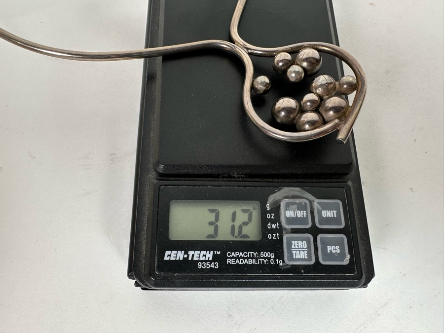 Sterling Silver Modernist Choker Necklace 31.2g [CA] [Photo 8]