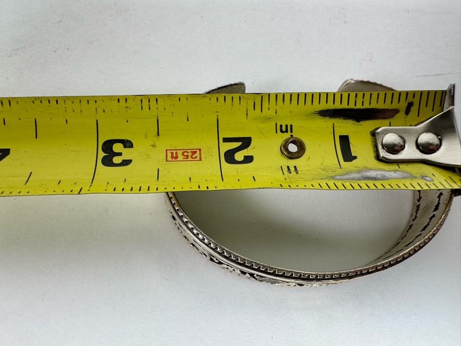 Sterling Silver Native American Cuff Bracelet Signed CP 2.5W [CA] [Photo 10]