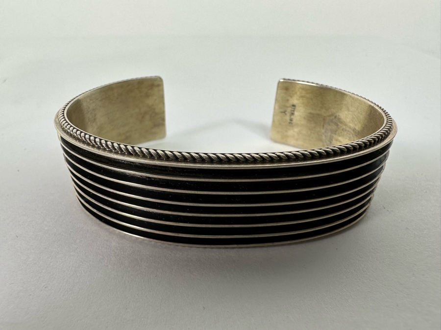 Sterling Silver Native American Cuff Bracelet Signed Y 2.5W 32.5g [CA] [Photo 3]