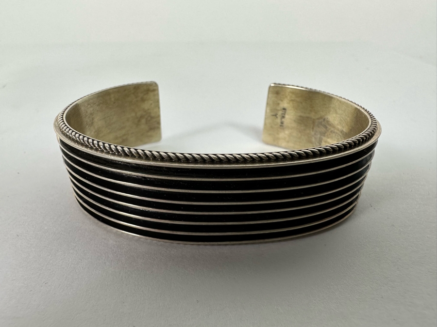 Sterling Silver Native American Cuff Bracelet Signed Y 2.5W 32.5g [CA] [Photo 4]