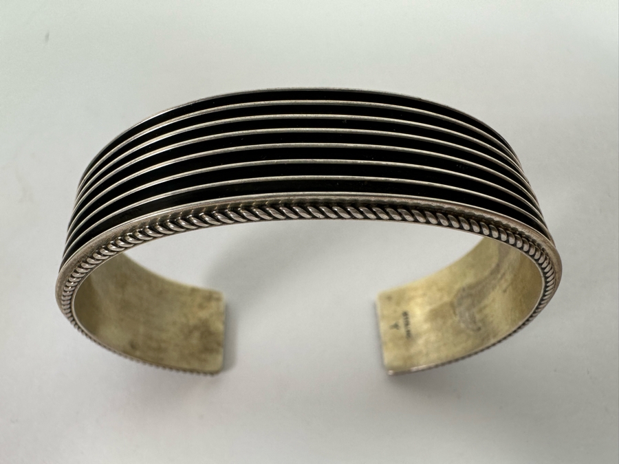 Sterling Silver Native American Cuff Bracelet Signed Y 2.5W 32.5g [CA] [Photo 9]