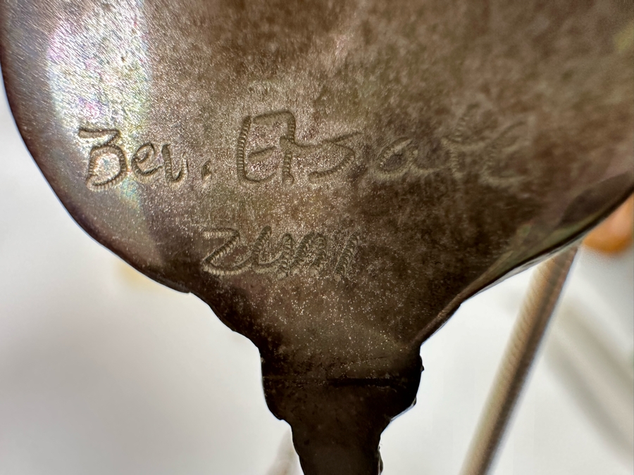 Beverly Etsate Zuni Native American Sterling Silver Corn Pendant With Sterling Silver Necklace And Matching Earrings 28.9g [CA] [Photo 13]