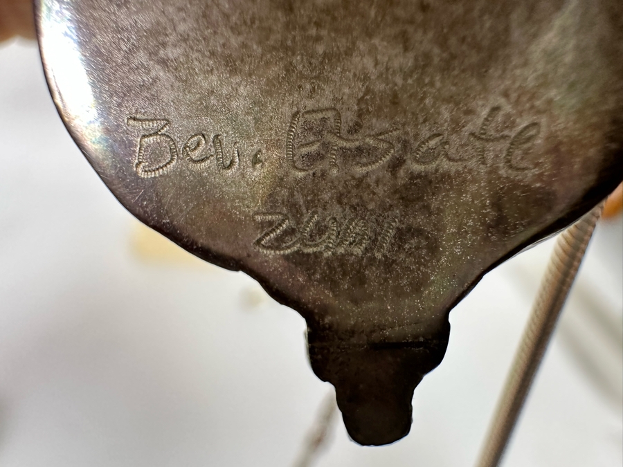 Beverly Etsate Zuni Native American Sterling Silver Corn Pendant With Sterling Silver Necklace And Matching Earrings 28.9g [CA] [Photo 10]