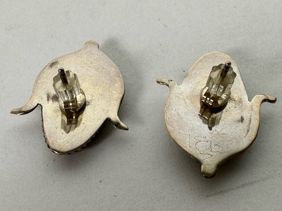 Beverly Etsate Zuni Native American Sterling Silver Corn Pendant With Sterling Silver Necklace And Matching Earrings 28.9g [CA] [Photo 18]