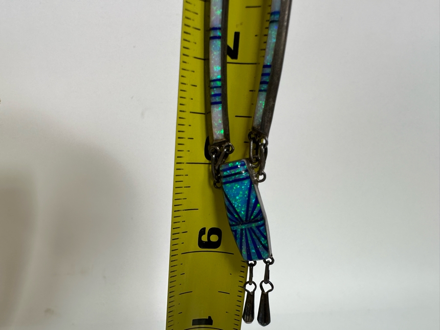 D. Lucio Native American Zuni Sterling Silver Pendant 16' Necklace With Matching Earrings 19.3g [CA] [Photo 15]