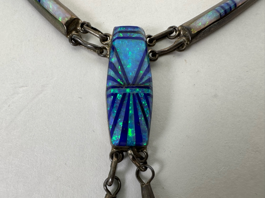 D. Lucio Native American Zuni Sterling Silver Pendant 16' Necklace With Matching Earrings 19.3g [CA] [Photo 10]