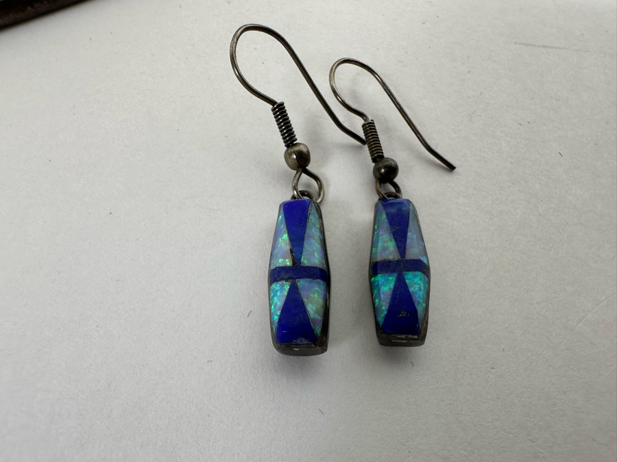 D. Lucio Native American Zuni Sterling Silver Pendant 16' Necklace With Matching Earrings 19.3g [CA] [Photo 11]