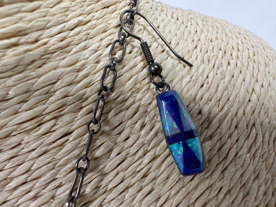 D. Lucio Native American Zuni Sterling Silver Pendant 16' Necklace With Matching Earrings 19.3g [CA] [Photo 7]