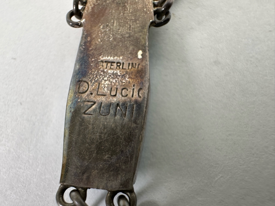 D. Lucio Native American Zuni Sterling Silver Pendant 16' Necklace With Matching Earrings 19.3g [CA] [Photo 14]