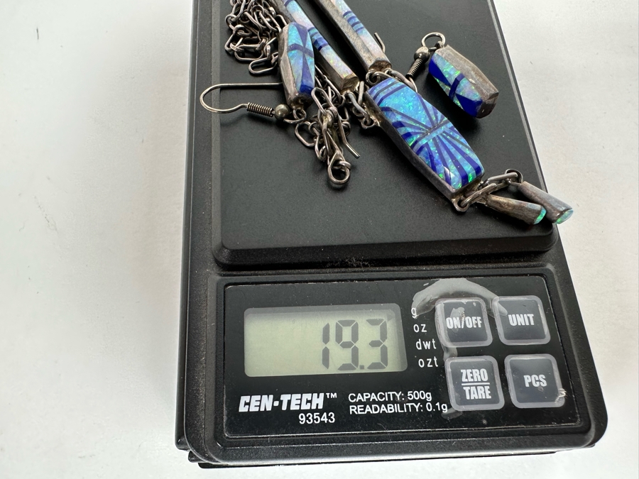 D. Lucio Native American Zuni Sterling Silver Pendant 16' Necklace With Matching Earrings 19.3g [CA] [Photo 16]