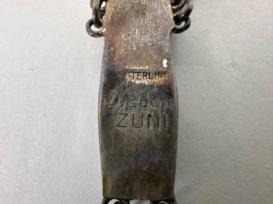D. Lucio Native American Zuni Sterling Silver Pendant 16' Necklace With Matching Earrings 19.3g [CA] [Photo 13]