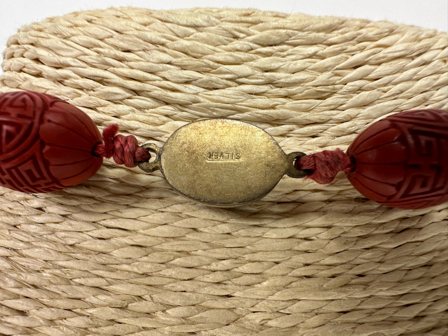 Chinese Carved Beaded 26' Necklace With Silver Clasp [CA] [Photo 6]