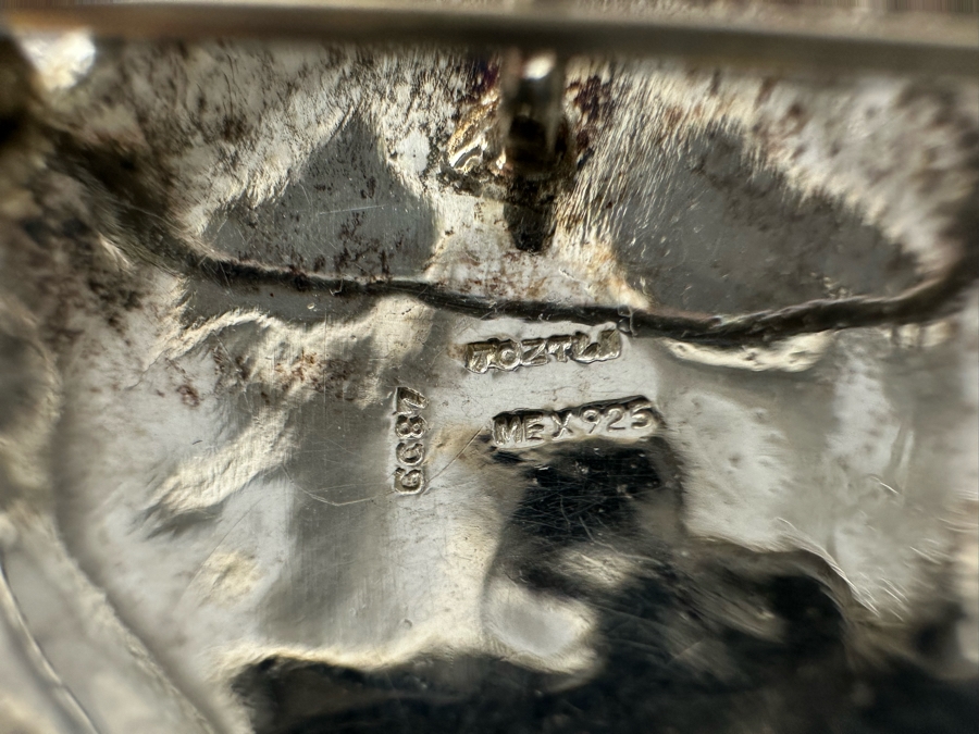 Sterling Silver Mexican Sun Pendant / Brooch Pin Signed Toztla 25.5g [CA] [Photo 8]