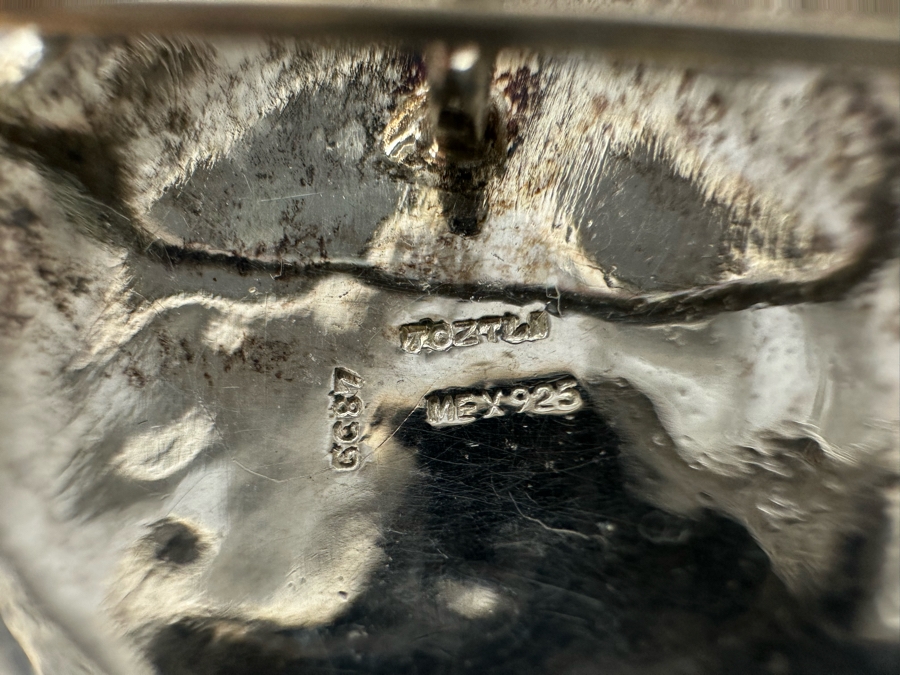 Sterling Silver Mexican Sun Pendant / Brooch Pin Signed Toztla 25.5g [CA] [Photo 9]