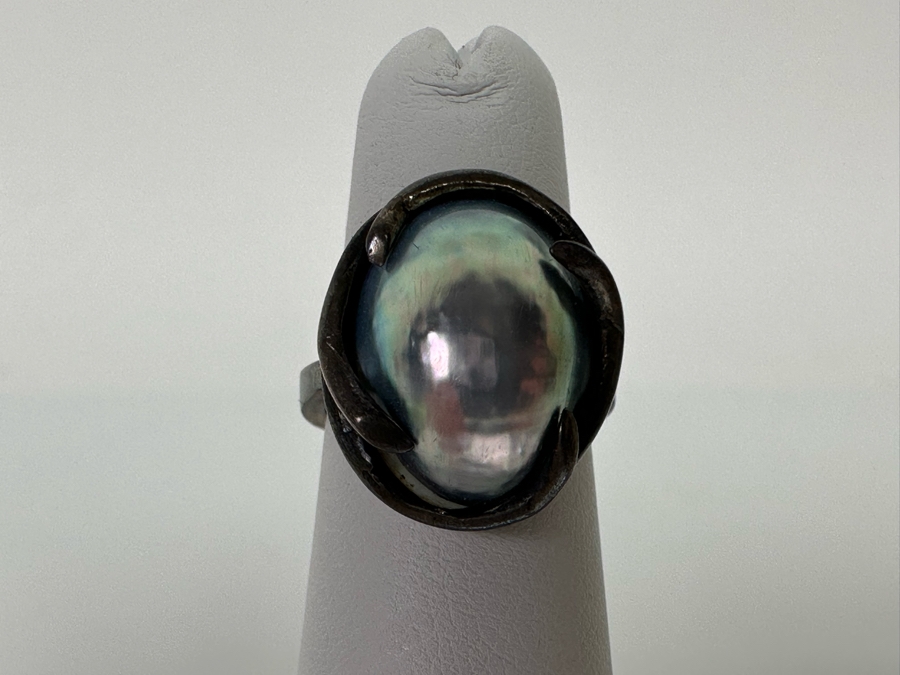 Sterling Silver Pearl Ring Size 4.25 4.5g [CA] [Photo 3]
