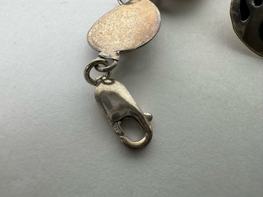 Native American Sterling Silver Turquoise 18' Necklace With Matching Bracelet 6.5L And Earrings 25.7g [CA] [Photo 10]