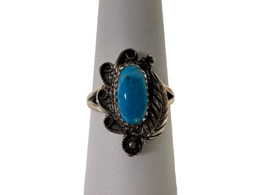 Six Sterling Silver Turquoise Rings 29.1g [CA] [Photo 4]