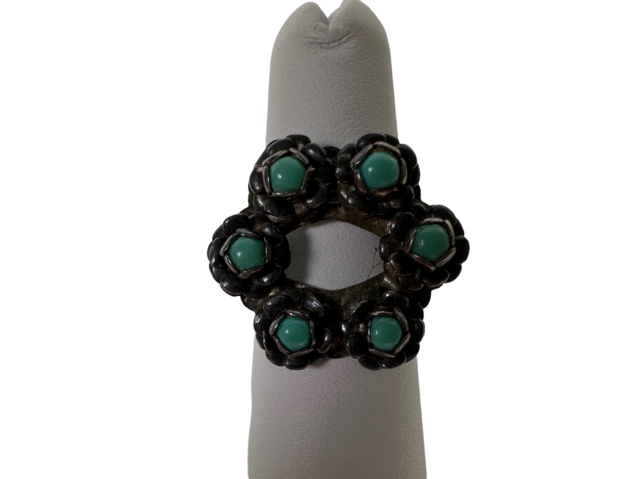 Six Sterling Silver Turquoise Rings 29.1g [CA] [Photo 7]