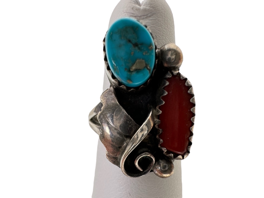Six Sterling Silver Turquoise Rings 29.1g [CA] [Photo 2]