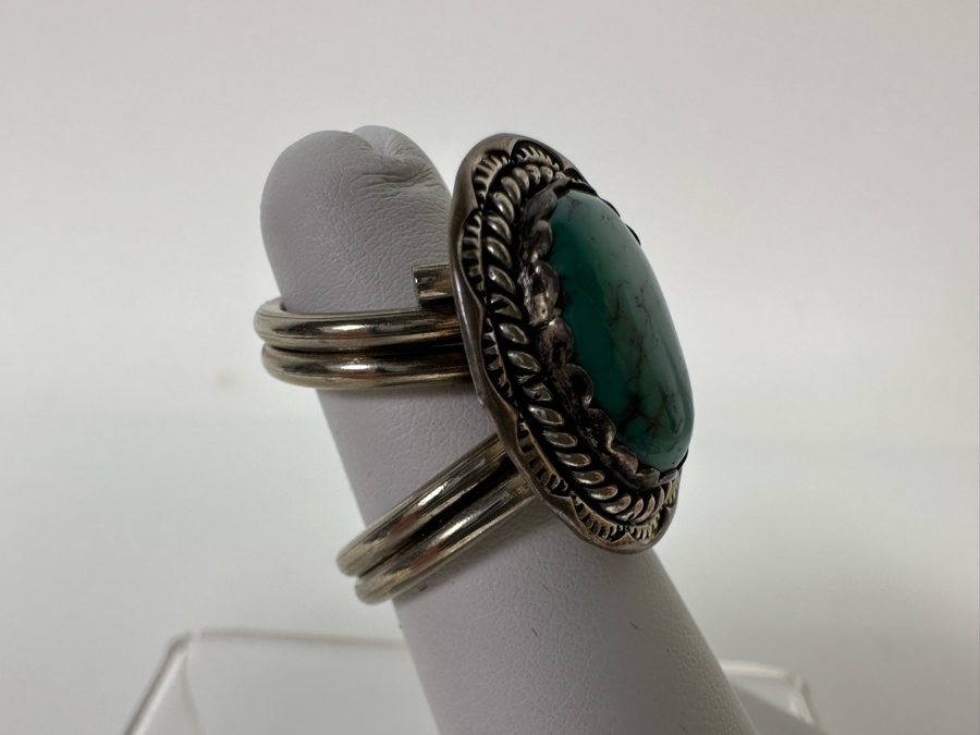 Six Sterling Silver Turquoise Rings 29.1g [CA] [Photo 9]