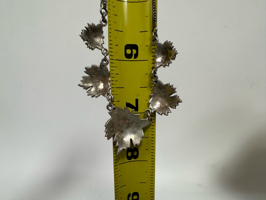 Vintage Sterling Silver Marcasite 14' Necklace 16g [CA] [Photo 8]