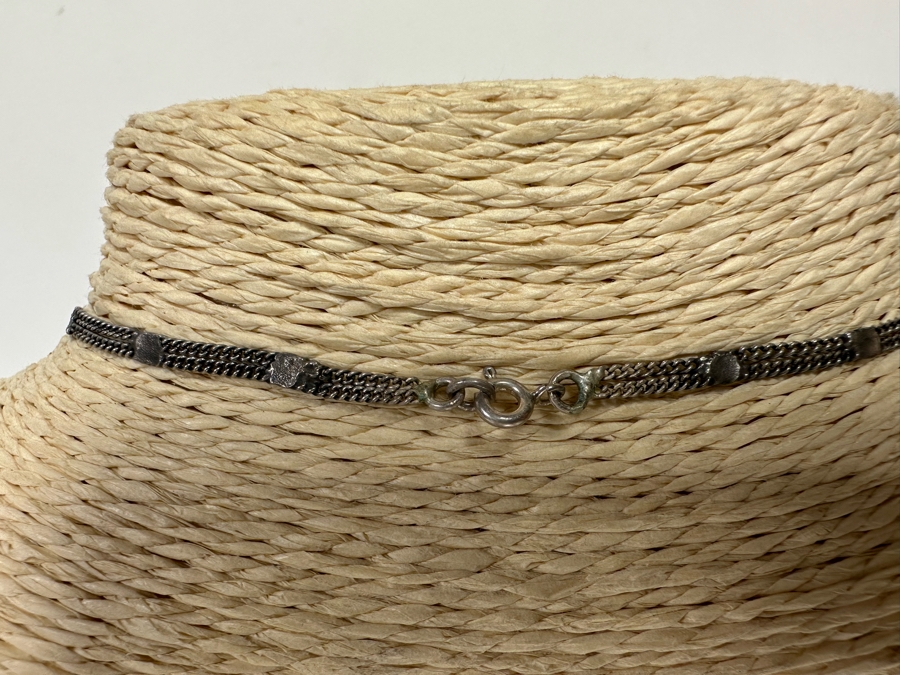 Vintage Sterling Silver Marcasite 14' Necklace 16g [CA] [Photo 6]