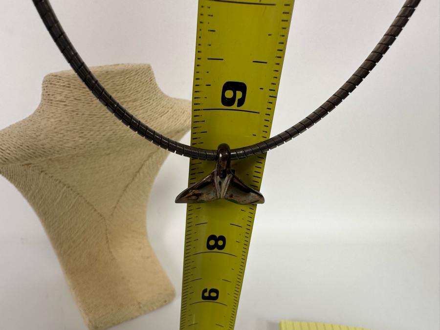 Sterling Silver Whale Tail Pendant With Sterling 19' Necklace 29.3g [CA] [Photo 7]