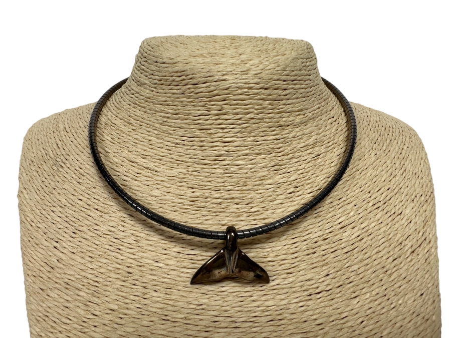 Sterling Silver Whale Tail Pendant With Sterling 19' Necklace 29.3g [CA] [Photo 1]